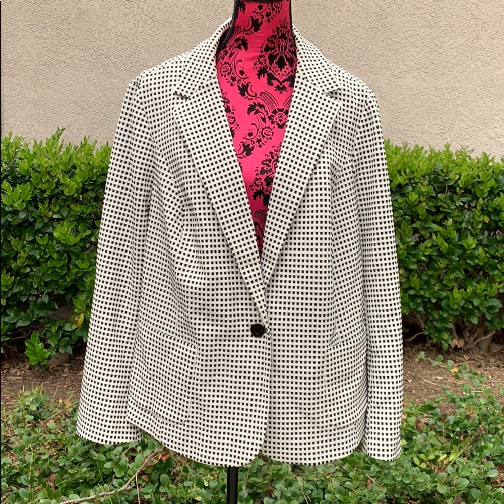 Talbots Gingham 2X Blazer Jacket